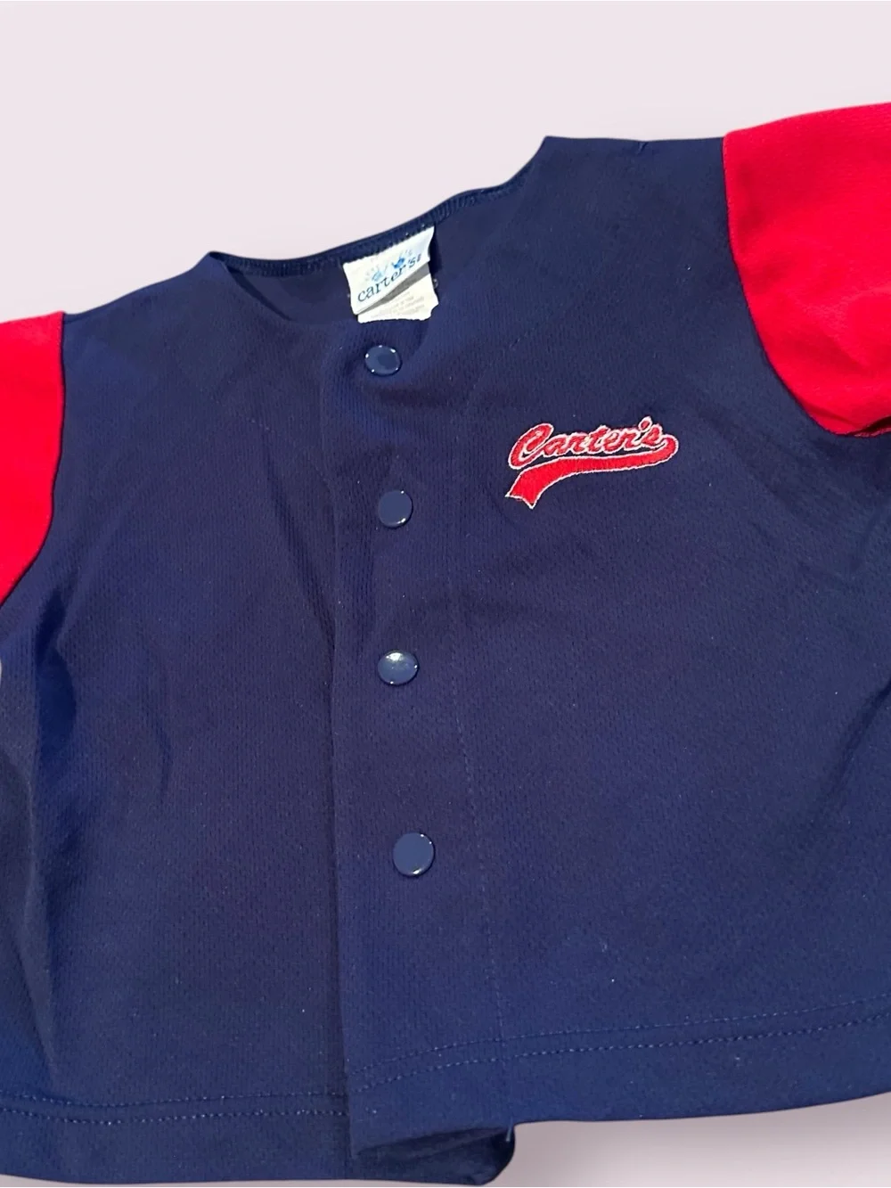 Vintage Carters Navy & Red Two-Piece Baseball Style Outfit Size 9-12 Months